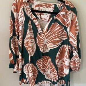 Umgee Coral and White Patterned Top